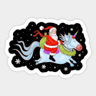 Santa Riding Unicorn Sticker